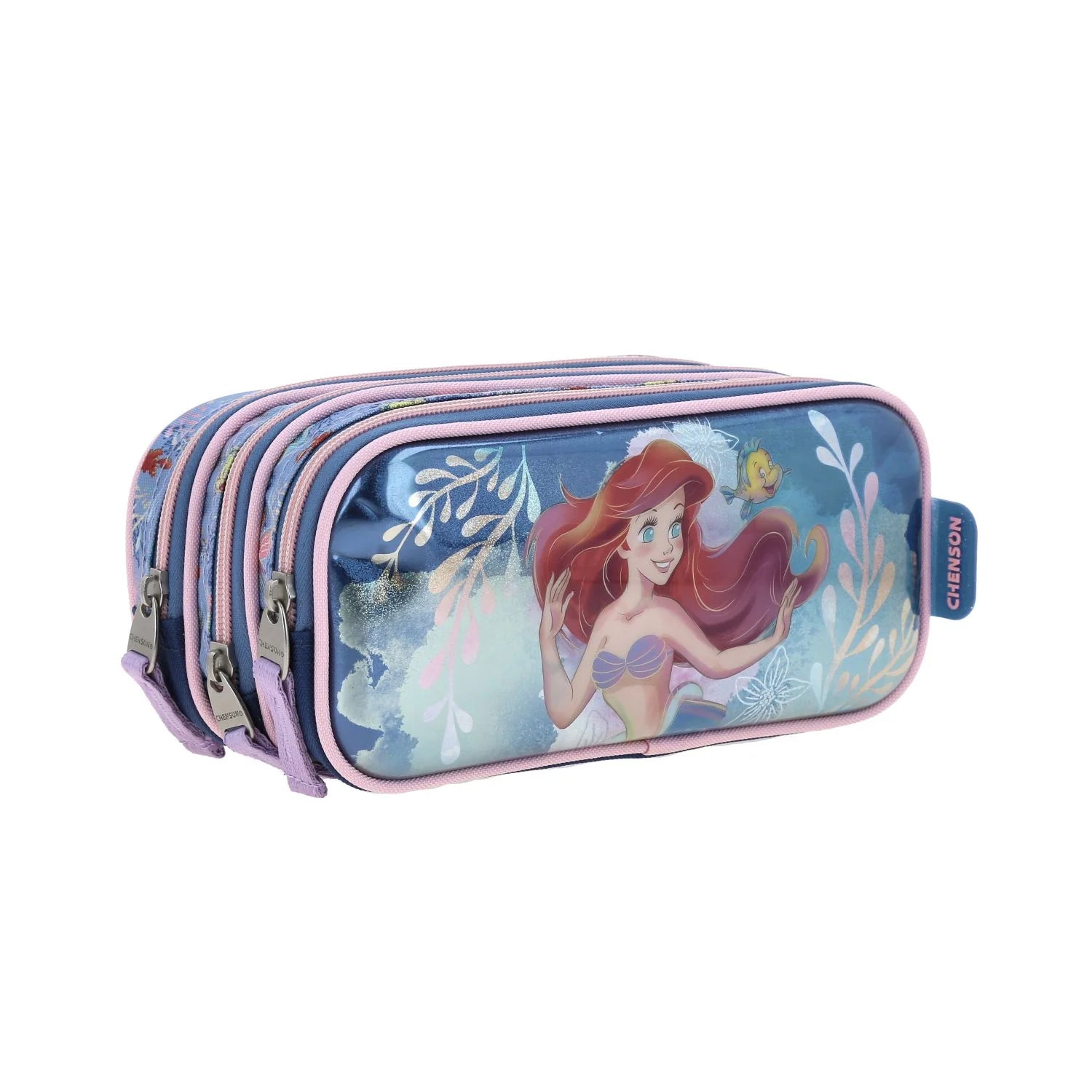 Estuche de Lápcies Escolar Princesa Ariel 6D - Azul