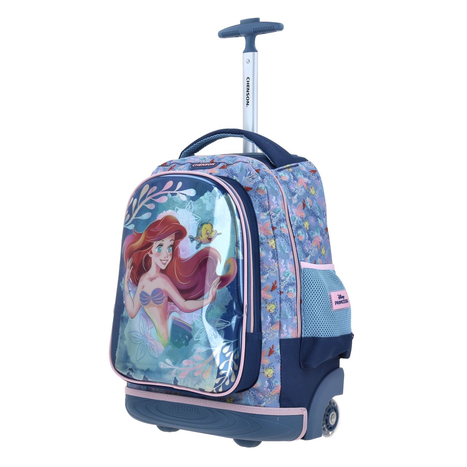 Mochila Escolar con Ruedas Princesa Ariel Azul