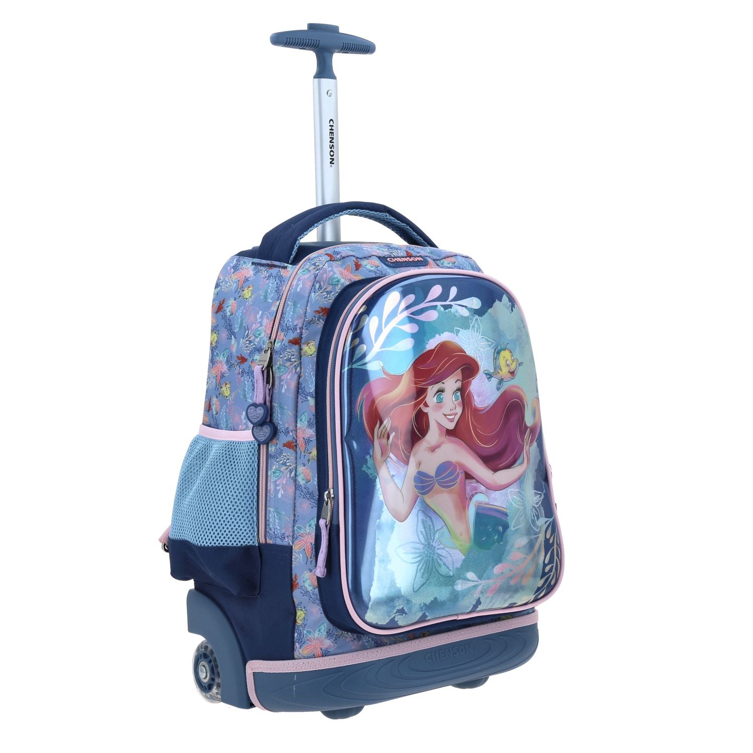 Mochila Escolar con Ruedas Princesa Ariel Azul
