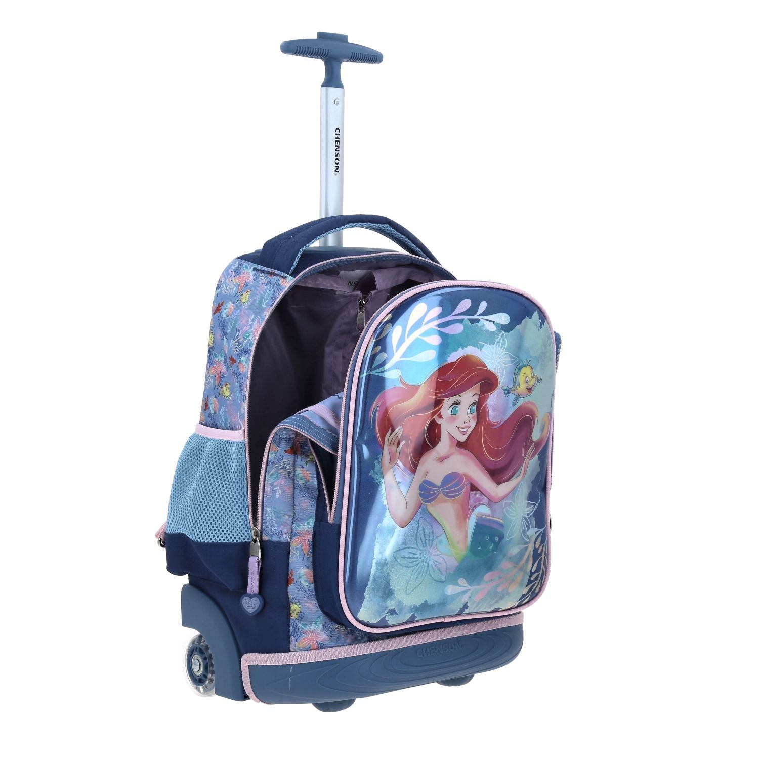 Mochila Escolar con Ruedas Princesa Ariel Azul