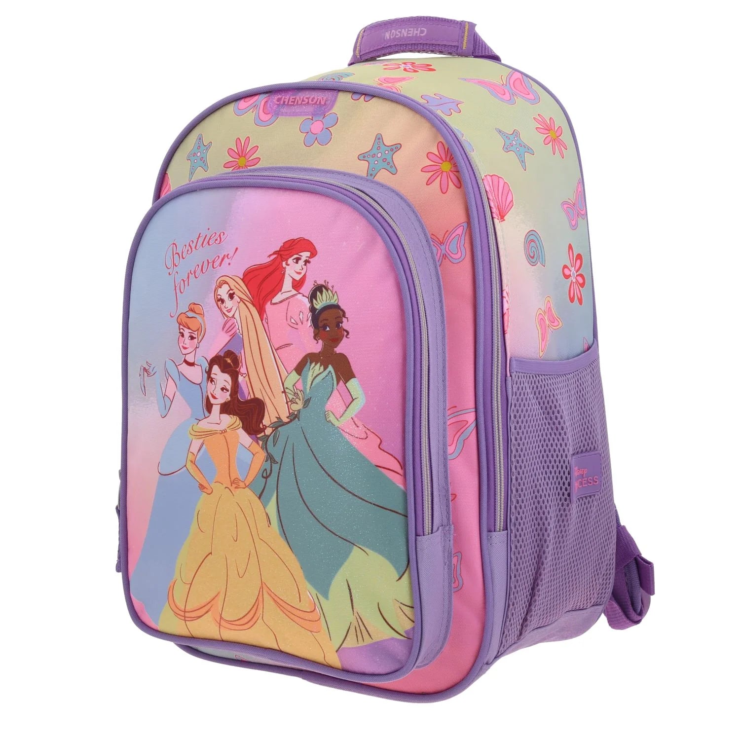 Mochila Escolar Princesas Disney - Lila Brillante