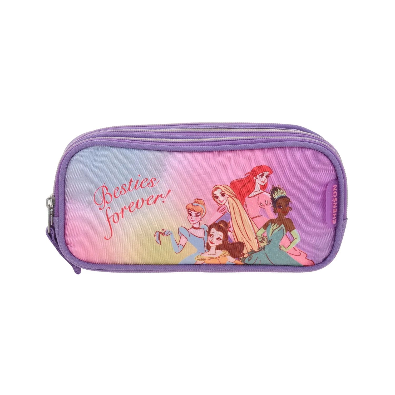 Estuche de Lápices Princesas Lila Chenson - Triple Compartimento