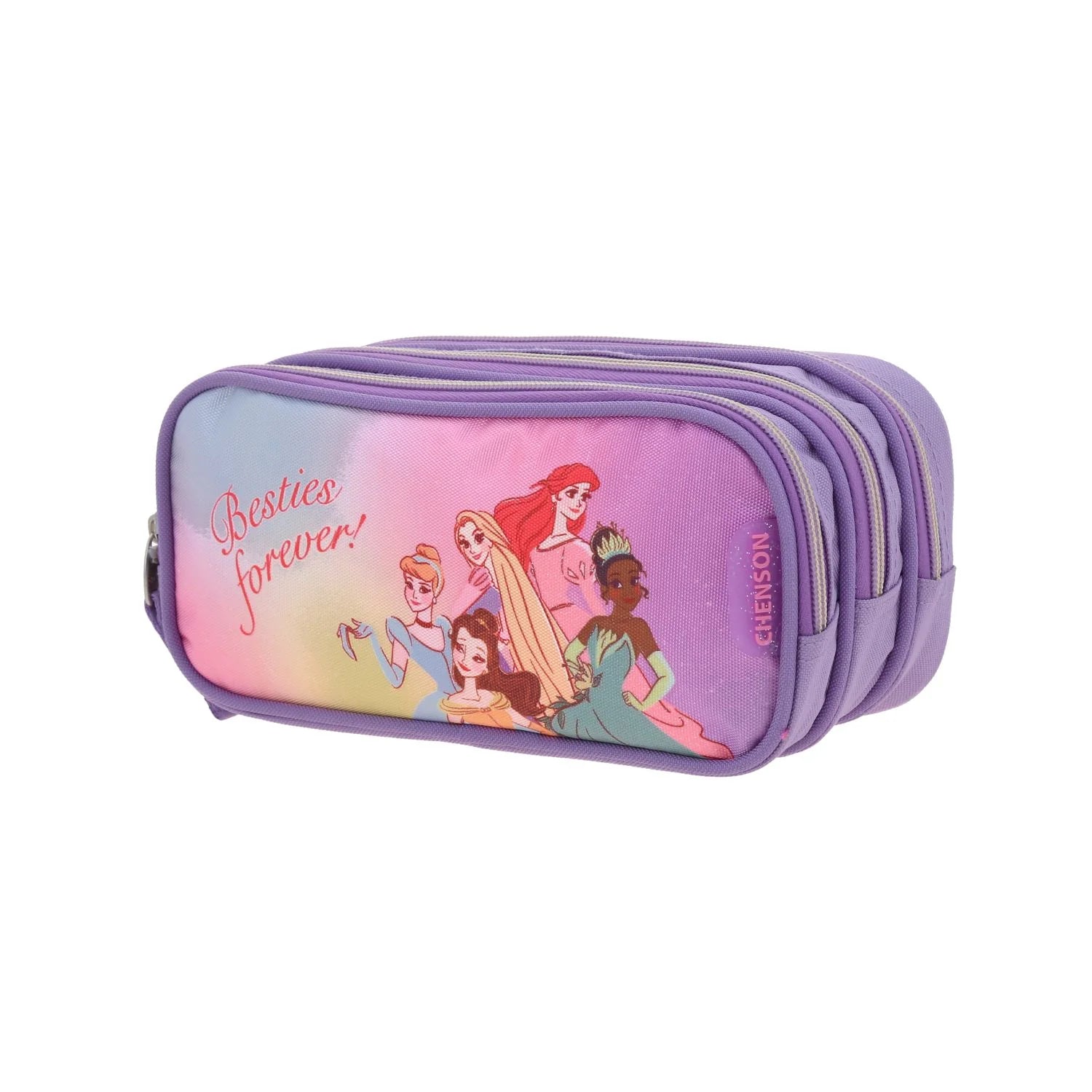 Estuche de Lápices Princesas Lila Chenson - Triple Compartimento