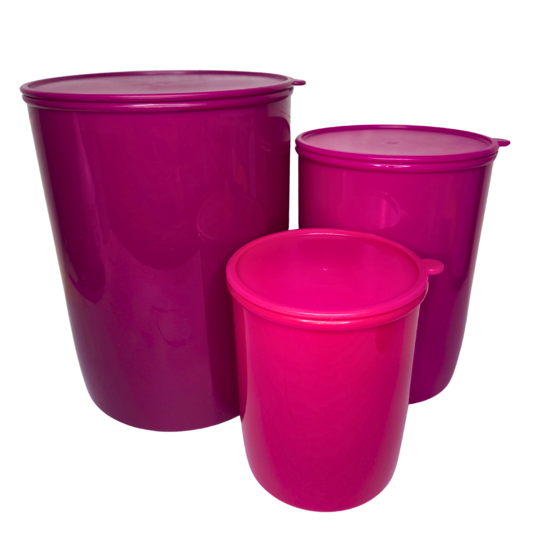 Set de 3 Contenedores redondos Rosa