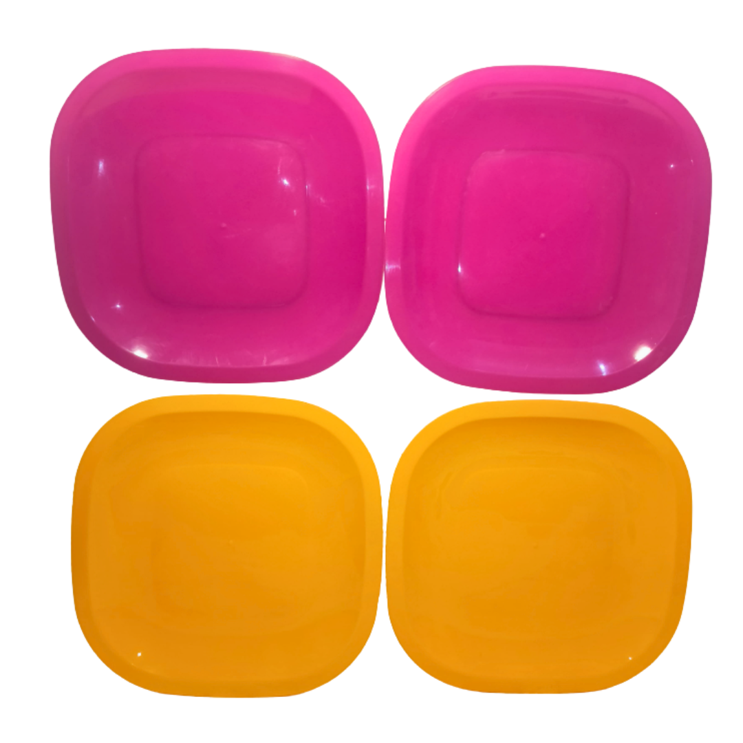 Set de 4 Platos Cuadrados 21x21cm