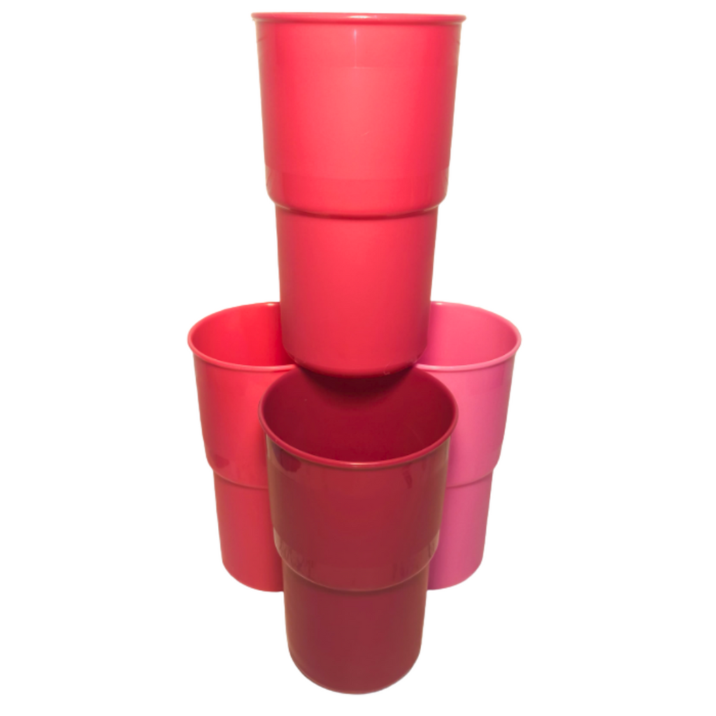 Set de 4 Vasos de plástico Rosa Capacidad 900 ml