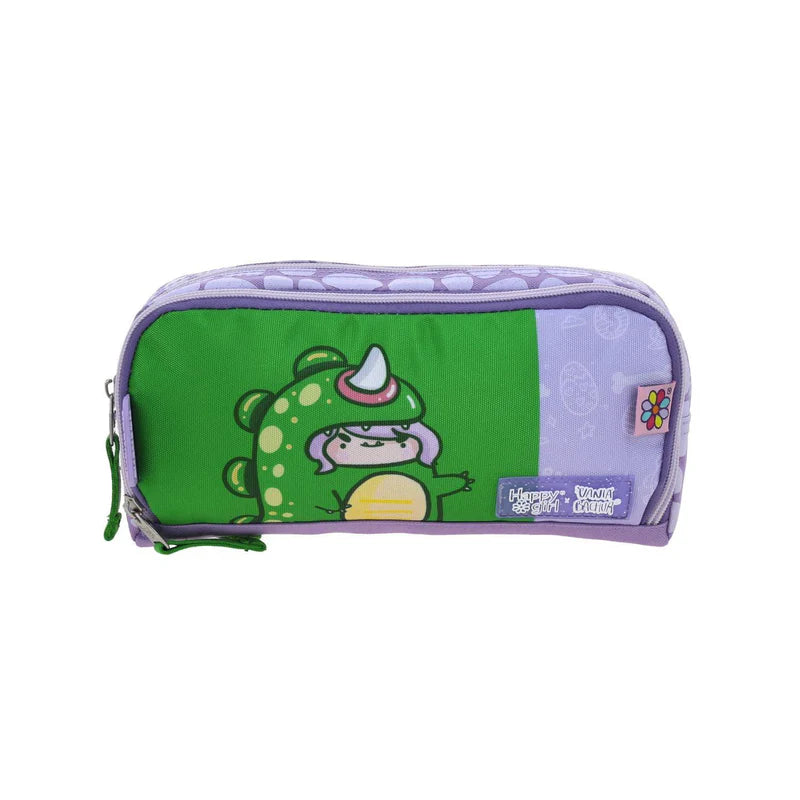 Estuche de Lápices Escolar Dinosaurio Lila - Vania Bachur Happy Girl