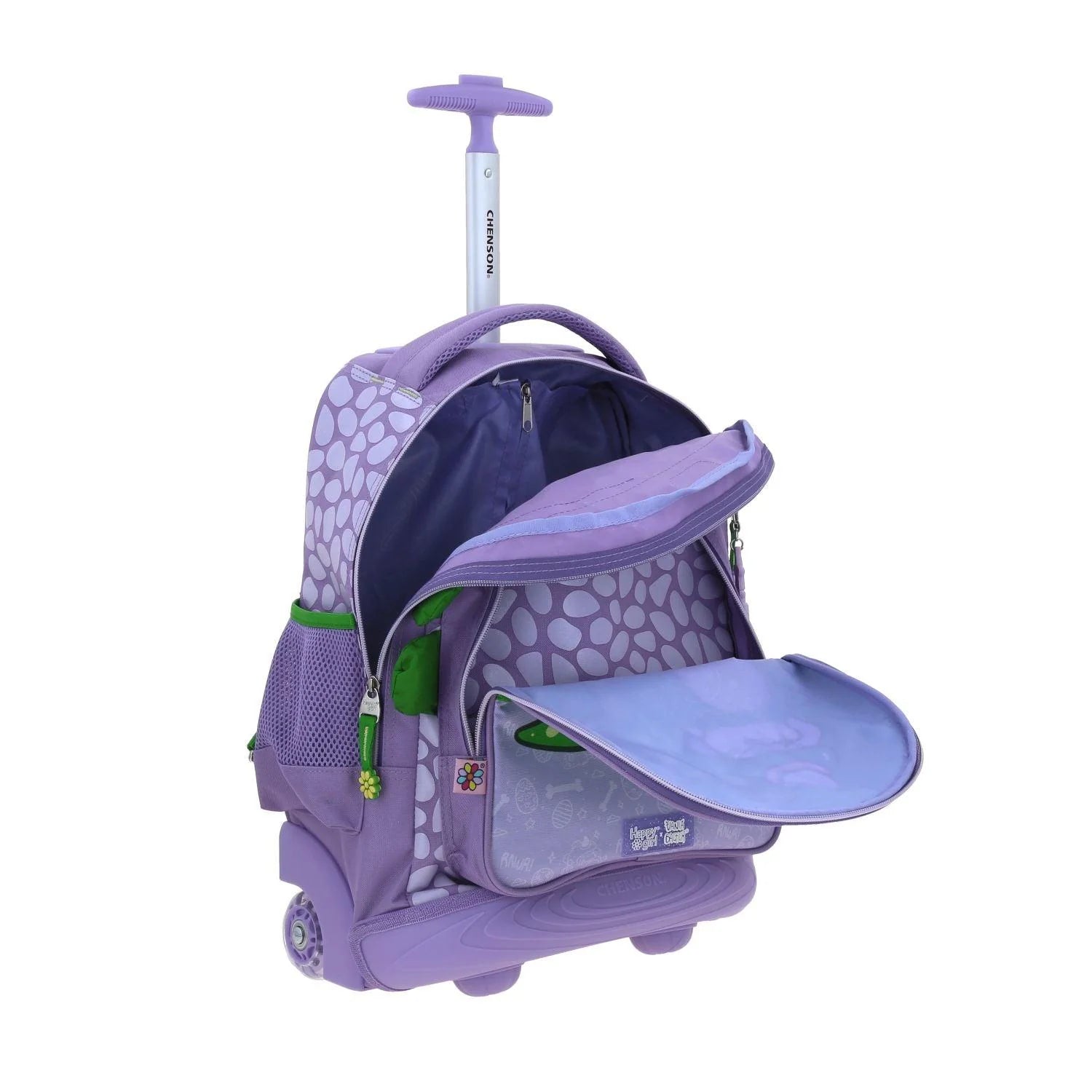 Mochila Escolar con Ruedas Dinosaurio Happy Girl Vania Bachur