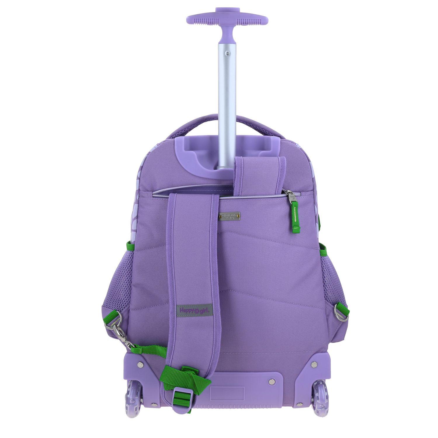 Mochila Escolar con Ruedas Dinosaurio Happy Girl Vania Bachur